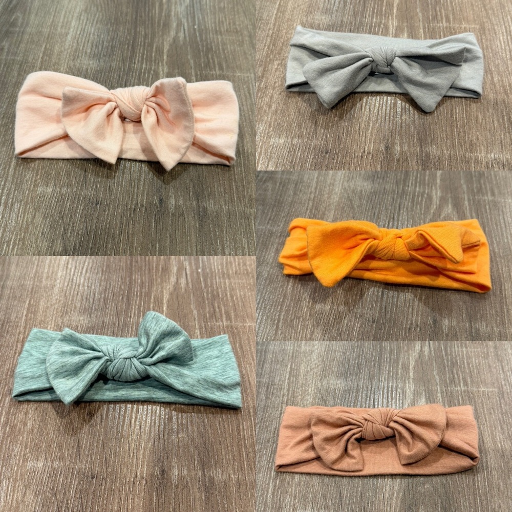 Copper Pearl Bow Headband Set - Assorted Colors